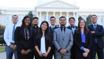 Students in front of capitol