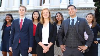 Students in front of capitol
